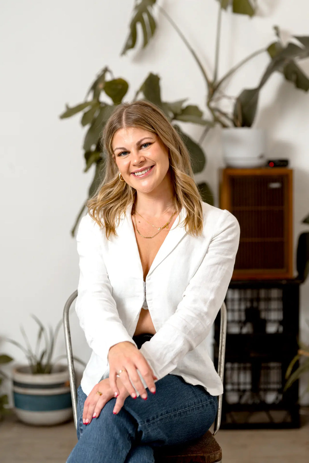 One of the Earthrise coffee alternative founders, Zoe, smiling at the camera